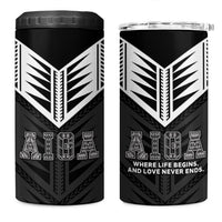 Samoa Aiga 4 in 1 Can Cooler Tumbler Samoan Tribal Pattern LT05 One Size: 16 oz Black - Polynesian Pride