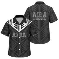 Samoa Aiga Family Matching Tank Maxi Dress and Hawaiian Shirt Samoan Tribal Pattern LT05 Son's Shirt Black - Polynesian Pride