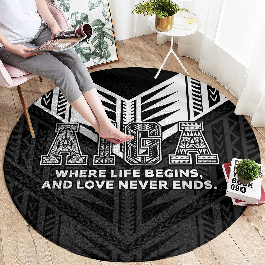 Samoa Aiga Round Carpet Samoan Tribal Pattern LT05 - Polynesian Pride