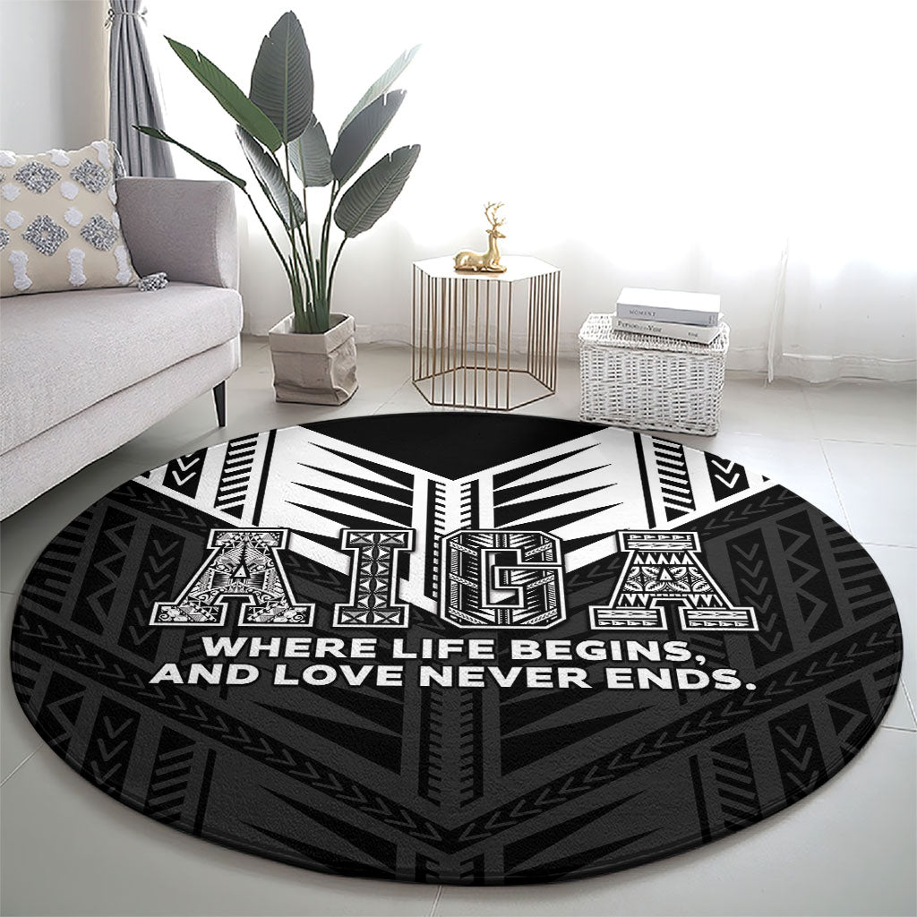 Samoa Aiga Round Carpet Samoan Tribal Pattern LT05 - Polynesian Pride