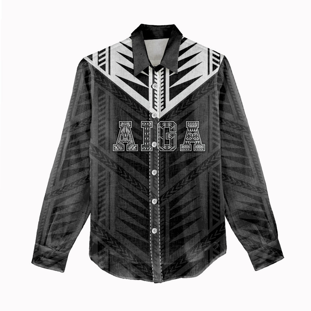 Samoa Aiga Women Casual Shirt Samoan Tribal Pattern LT05 - Polynesian Pride