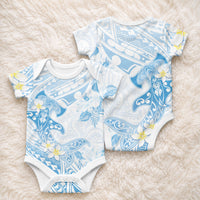 Polynesia Hammerhead Shark Baby Onesie Tropical Flowers Tribal Pattern Blue LT05 - Polynesian Pride