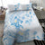 Polynesia Hammerhead Shark Bedding Set Tropical Flowers Tribal Pattern Blue