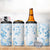 Polynesia Hammerhead Shark 4 in 1 Can Cooler Tumbler Tropical Flowers Tribal Pattern Blue