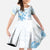 Polynesia Hammerhead Shark Family Matching Mermaid Dress and Hawaiian Shirt Tropical Flowers Tribal Pattern Blue