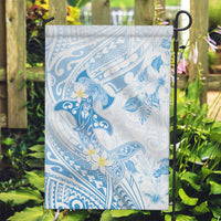 Polynesia Hammerhead Shark Garden Flag Tropical Flowers Tribal Pattern Blue