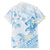 Polynesia Hammerhead Shark Hawaiian Shirt Tropical Flowers Tribal Pattern Blue