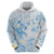 Polynesia Hammerhead Shark Hoodie Tropical Flowers Tribal Pattern Blue