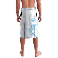 Polynesia Hammerhead Shark Lavalava Tropical Flowers Tribal Pattern Blue
