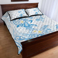 Polynesia Hammerhead Shark Quilt Bed Set Tropical Flowers Tribal Pattern Blue LT05 - Polynesian Pride