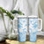 Polynesia Hammerhead Shark Tumbler With Handle Tropical Flowers Tribal Pattern Blue