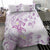 Polynesia Hammerhead Shark Bedding Set Tropical Flowers Tribal Pattern Lavender