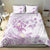 Polynesia Hammerhead Shark Bedding Set Tropical Flowers Tribal Pattern Lavender