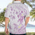 Polynesia Hammerhead Shark Hawaiian Shirt Tropical Flowers Tribal Pattern Lavender