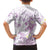 Polynesia Hammerhead Shark Hawaiian Shirt Tropical Flowers Tribal Pattern Lavender