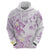 Polynesia Hammerhead Shark Hoodie Tropical Flowers Tribal Pattern Lavender