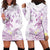 Polynesia Hammerhead Shark Hoodie Dress Tropical Flowers Tribal Pattern Lavender