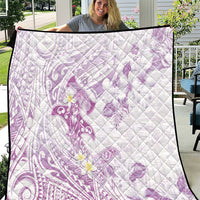 Polynesia Hammerhead Shark Quilt Tropical Flowers Tribal Pattern Lavender LT05 Purple - Polynesian Pride