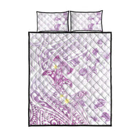 Polynesia Hammerhead Shark Quilt Bed Set Tropical Flowers Tribal Pattern Lavender LT05 - Polynesian Pride