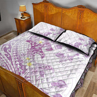Polynesia Hammerhead Shark Quilt Bed Set Tropical Flowers Tribal Pattern Lavender LT05 - Polynesian Pride