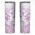 Polynesia Hammerhead Shark Skinny Tumbler Tropical Flowers Tribal Pattern Lavender