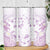 Polynesia Hammerhead Shark Skinny Tumbler Tropical Flowers Tribal Pattern Lavender