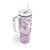 Polynesia Hammerhead Shark Tumbler With Handle Tropical Flowers Tribal Pattern Lavender