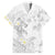 Polynesia Hammerhead Shark Hawaiian Shirt Tropical Flowers Tribal Pattern White