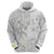 Polynesia Hammerhead Shark Hoodie Tropical Flowers Tribal Pattern White