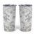 Polynesia Hammerhead Shark Tumbler Cup Tropical Flowers Tribal Pattern White