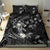 Polynesia Hammerhead Shark Bedding Set Tropical Flowers Tribal Pattern Black