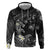 Polynesia Hammerhead Shark Hoodie Tropical Flowers Tribal Pattern Black