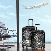 Polynesia Hammerhead Shark Luggage Cover Tropical Flowers Tribal Pattern Black LT05 - Polynesian Pride