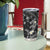 Polynesia Hammerhead Shark Tumbler Cup Tropical Flowers Tribal Pattern Black