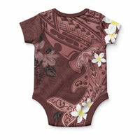 Polynesia Hammerhead Shark Baby Onesie Tropical Flowers Tribal Pattern Oxblood LT05 - Polynesian Pride