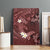 Polynesia Hammerhead Shark Canvas Wall Art Tropical Flowers Tribal Pattern Oxblood