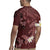 Polynesia Hammerhead Shark Rugby Jersey Tropical Flowers Tribal Pattern Oxblood