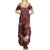 Polynesia Hammerhead Shark Summer Maxi Dress Tropical Flowers Tribal Pattern Oxblood