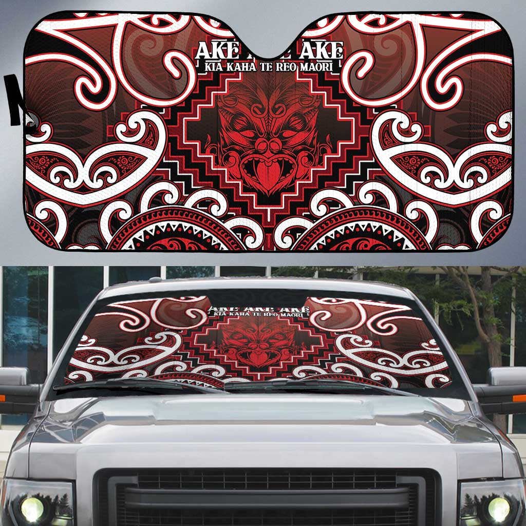 New Zealand Aotearoa Auto Sun Shade Te Reo Maori Ake Ake Ake - Polynesian Pride