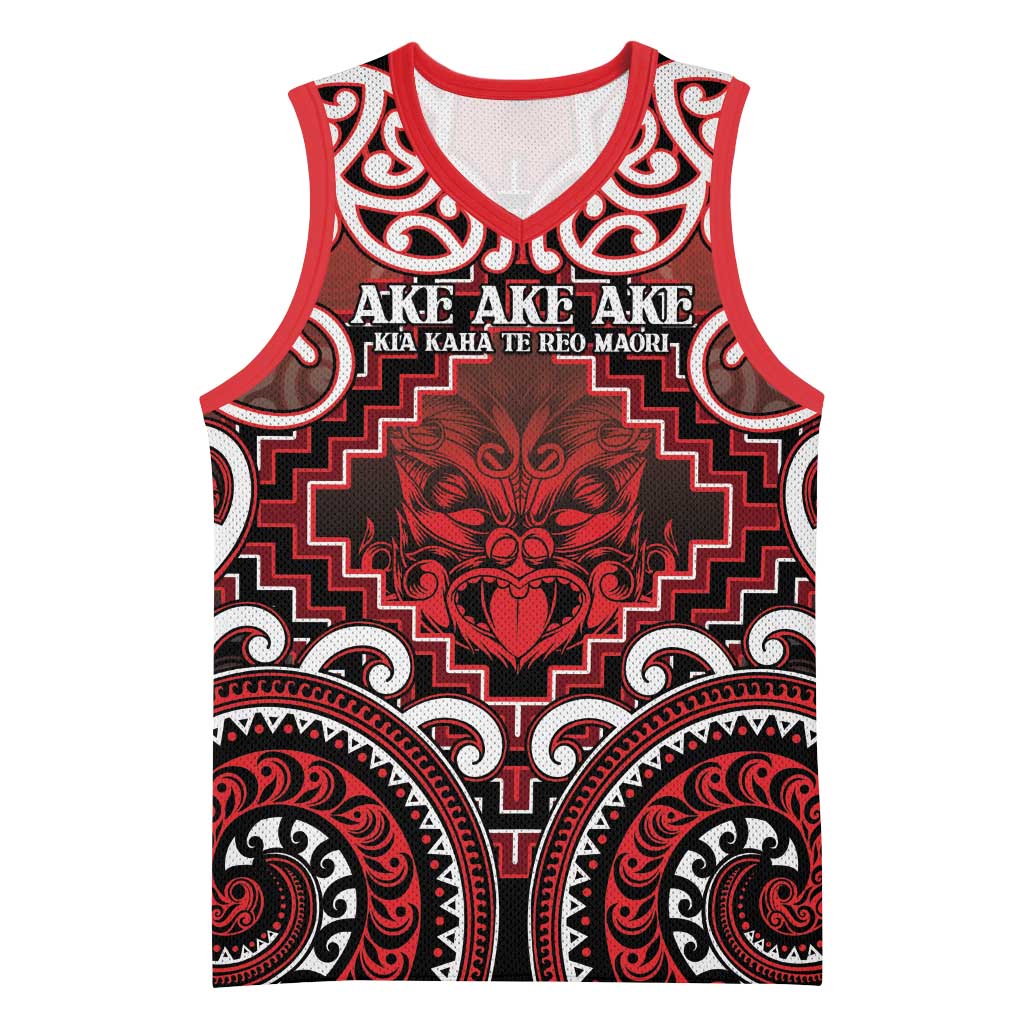 Personalised New Zealand Aotearoa Basketball Jersey Te Reo Maori Ake Ake Ake LT05 Unisex Red - Polynesian Pride