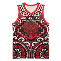 Personalised New Zealand Aotearoa Basketball Jersey Te Reo Maori Ake Ake Ake LT05 Unisex Red - Polynesian Pride