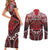 Personalised New Zealand Aotearoa Couples Matching Short Sleeve Bodycon Dress and Long Sleeve Button Shirt Te Reo Maori Ake Ake Ake - Polynesian Pride