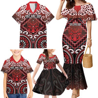 Personalised New Zealand Aotearoa Family Matching Mermaid Dress and Hawaiian Shirt Te Reo Maori Ake Ake Ake LT05 - Polynesian Pride