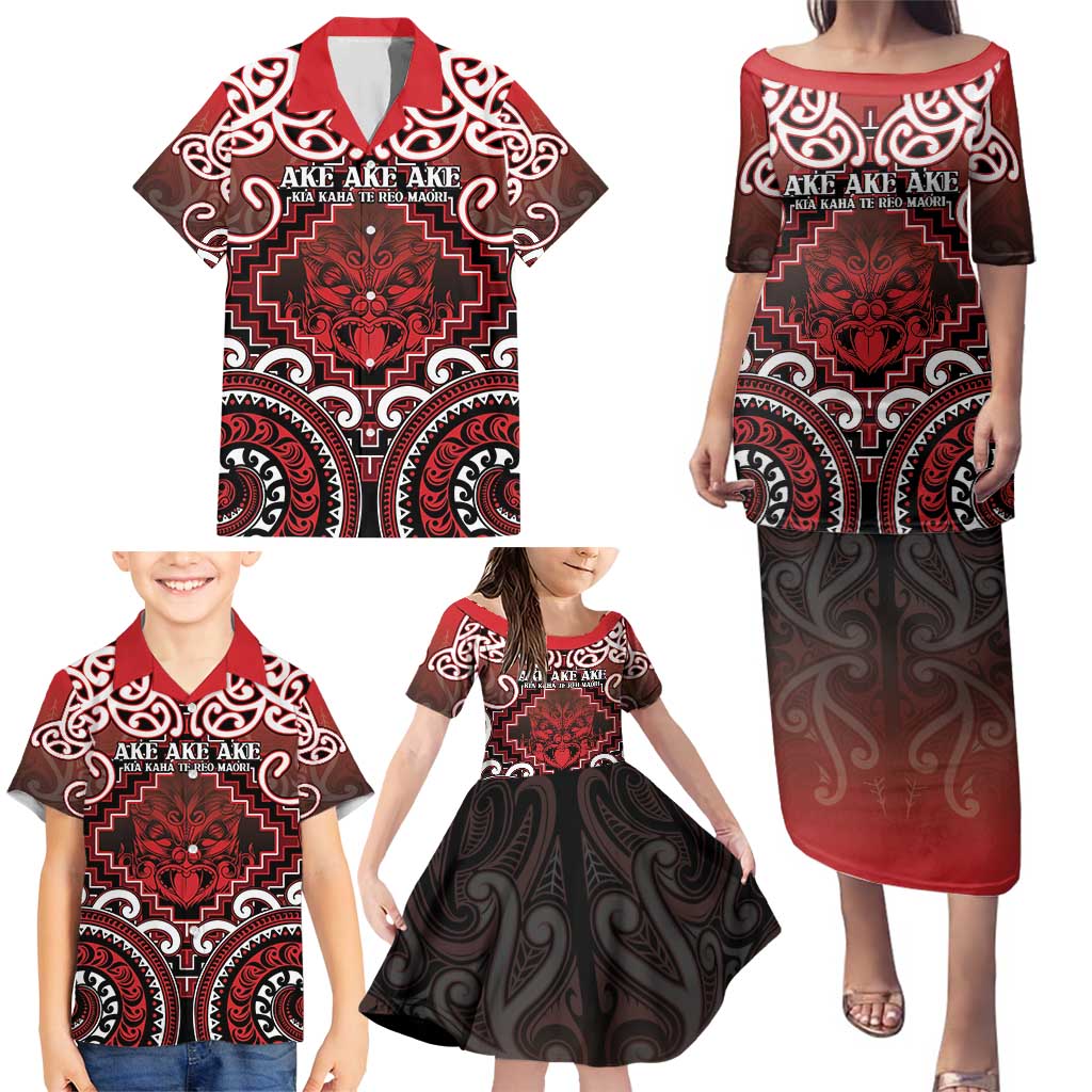 Personalised New Zealand Aotearoa Family Matching Puletasi and Hawaiian Shirt Te Reo Maori Ake Ake Ake LT05 - Polynesian Pride