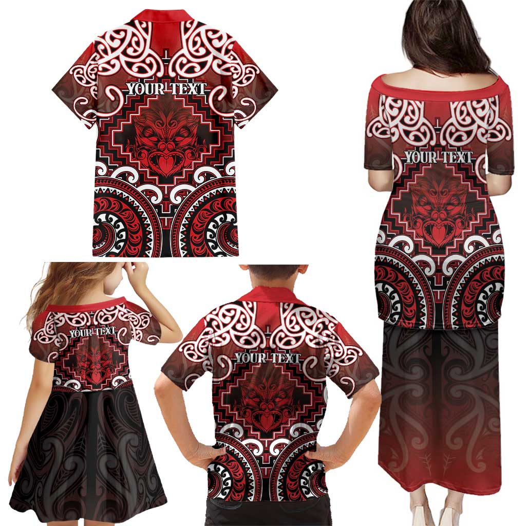 Personalised New Zealand Aotearoa Family Matching Puletasi and Hawaiian Shirt Te Reo Maori Ake Ake Ake LT05 - Polynesian Pride