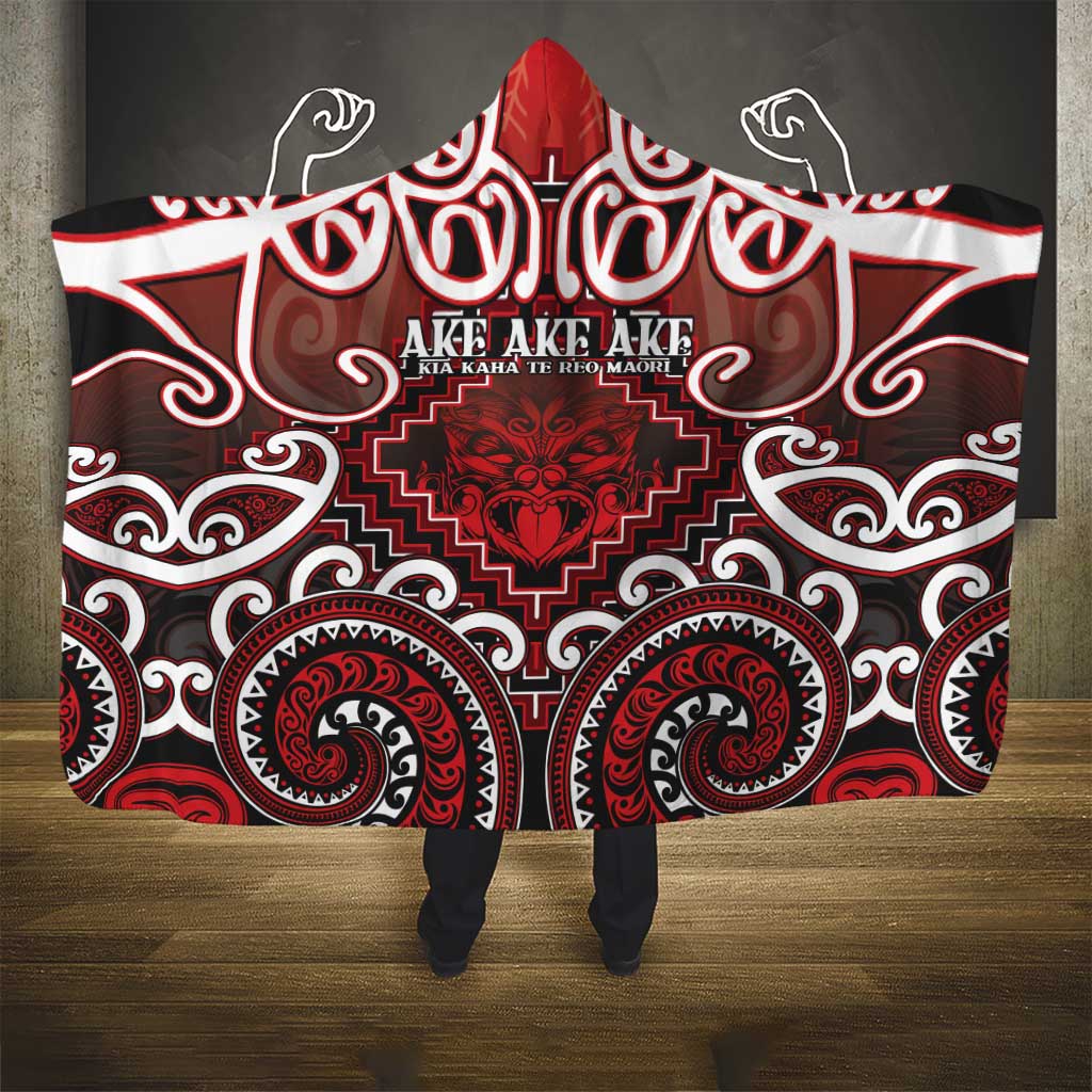 New Zealand Aotearoa Hooded Blanket Te Reo Maori Ake Ake Ake - Polynesian Pride