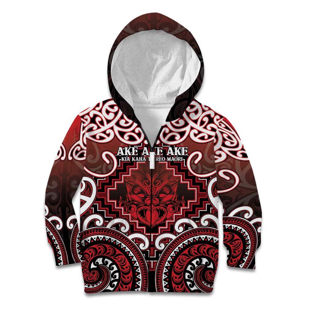 Personalised New Zealand Aotearoa Kid Hoodie Te Reo Maori Ake Ake Ake - Polynesian Pride