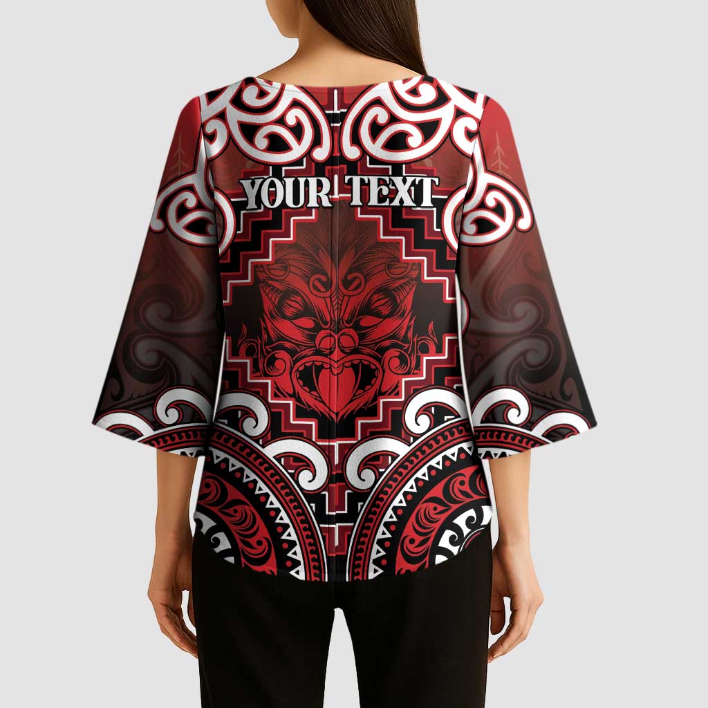 Personalised New Zealand Aotearoa Kimono Sleeve Blouse Te Reo Maori Ake Ake Ake - Polynesian Pride