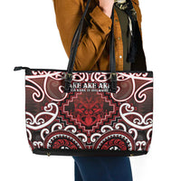 New Zealand Aotearoa Leather Tote Bag Te Reo Maori Ake Ake Ake - Polynesian Pride