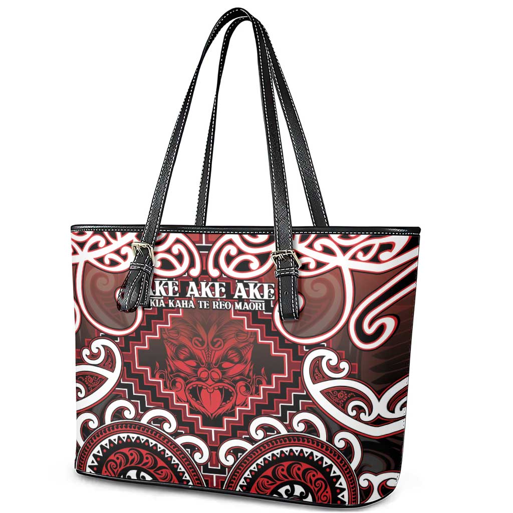 New Zealand Aotearoa Leather Tote Bag Te Reo Maori Ake Ake Ake - Polynesian Pride